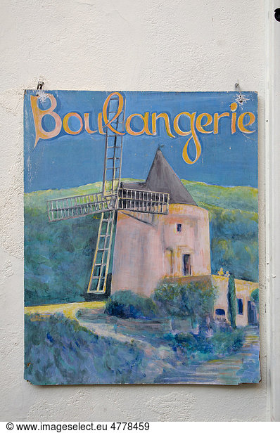Boulangerie  sign  bakery  Castellane  Provence  France  Europe