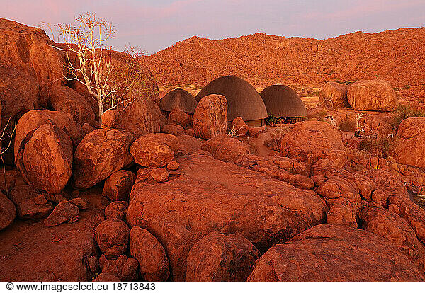 Boulders after sunset  Mowani Mountain Camp  near Twyfelfontein  Damaraland  Kunene Region  Namibia