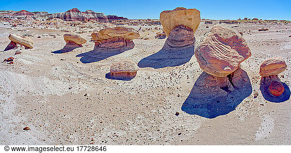 Boulders in Devil's Playground called Gnomes of Desolation  Petrified Forest National Park  Arizona  United States of America  North America