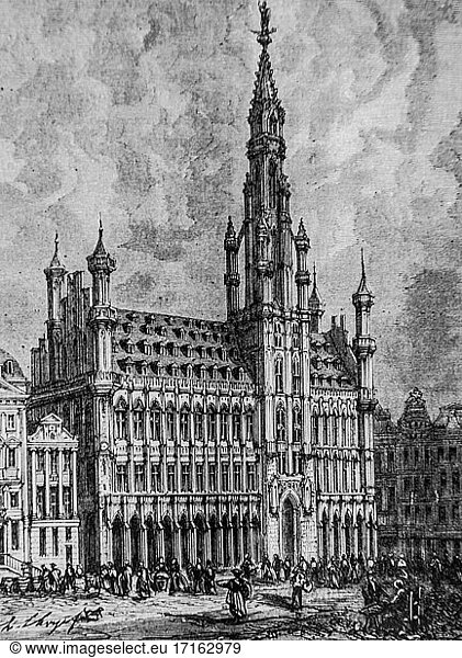 Brüsseler Rathaus  1792-1804  geschichte frankreichs von henri martin  herausgeber furne 1850.