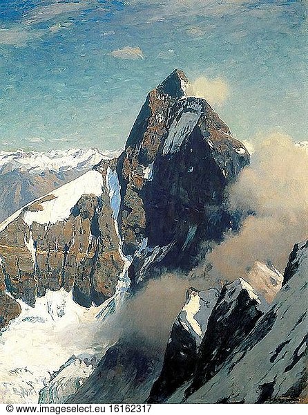 Bracht Eugen Felix Prosper - Das Matterhorn Von Westen - German School - 19th Century.