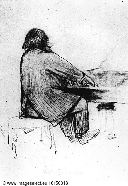 Brahms at the Piano / Draw. by Beckerath