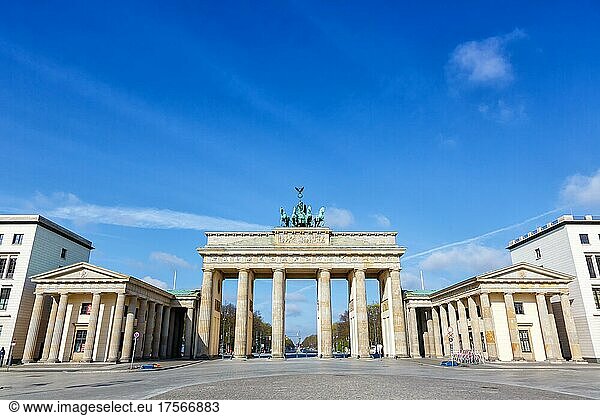 Brandenburg Gate with copy space Copyspace in Berlin  Germany  Europe