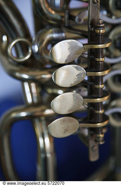 Brass instrument valves  close up