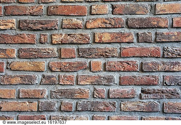 Brick wall dark red colored for background texture  modern retro style beauty.