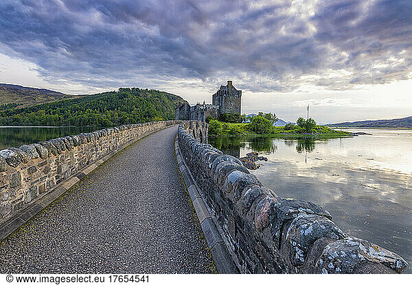 Bridge at Eilean Donan castle and Loch Duich  Scotland