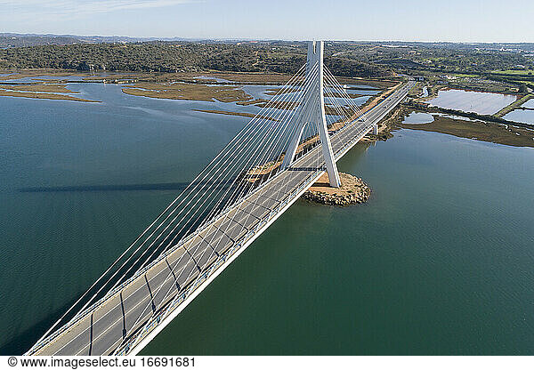 Bridge of portimao from aerial view