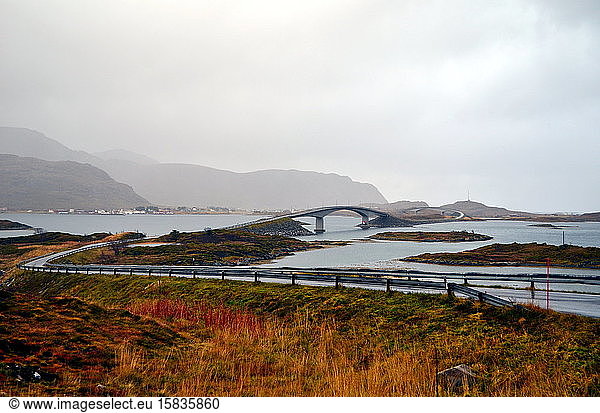 Bridges jump between islands on Lofoten