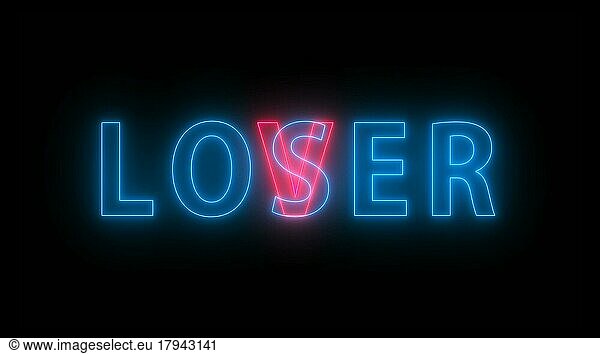 Bright text Loser Lover  element for creative design  3d rendering backdrop  computer generated
