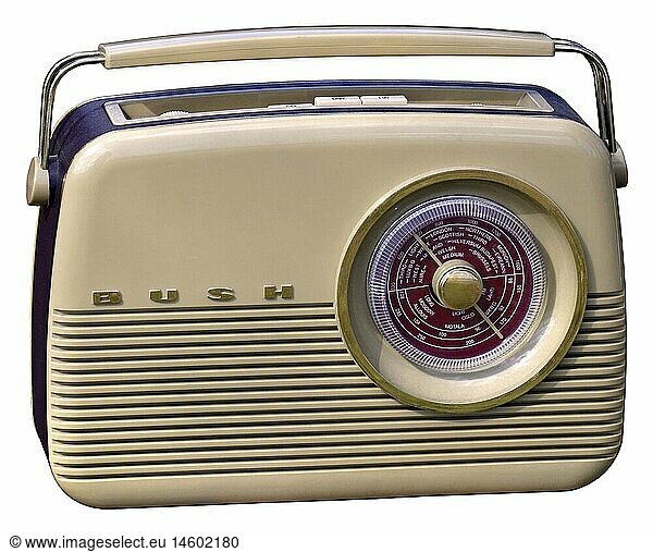 broadcast  radio  radio sets  Bush TR82  British transistor radio  here in the edition with three wave range medium wave  long wave  ultra-short wave  Great Britain  1963  design radio  portable  circular receiver dial  radio band  frequency range  receiver dial  Made in Great Britain  product  products  design  British  broadcast  technology  engineering  technologies  technics  clipping  cut out  cut-out  cut-outs  1960s  60s  radio receiver  radio receivers  consumer electronics  entertainment electronics  home electronics  home entertainment  broadcast receiver  broadcast receivers  broadcast electronics  electric appliance  electrical device  electric appliances  electrical devices  electrical  electric  device  devices  unit  units  appliance  appliances  object  objects  stills  radio set  radio  radio sets  radios  ultra-short wave  USW  ultra short waves  20th century  historic  historical
