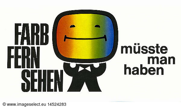 broadcast  television  advertising  slogan and logo for the German colour television start  August 1967