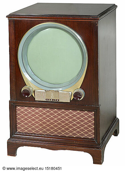 broadcast  television  TV set  typ Zenith 24H21  USA  1950  historic  historical  technics  technic  invention  clipping  1950s