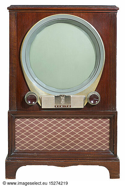broadcast  television  TV set  typ Zenith 24H21  USA  1950  historic  historical  technics  technic  invention  clipping  1950s