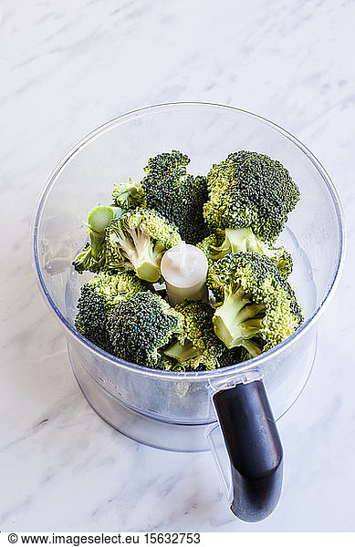 Broccoli in food processor