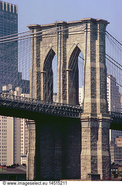 Brooklyn Bridge  Detail  New York City  New York  USA  August 1961