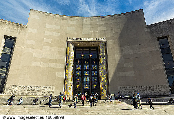 Brooklyn Public Library facade; Brooklyn  New York  United States of America