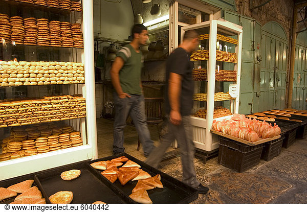 Brot Geschäft  alte Walled Stadt  Jerusalem  Israel  Naher Osten