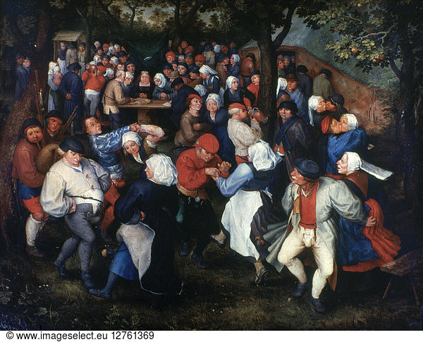 BRUEGEL: WEDDING DANCE. 'The Wedding Dance'. Oil on panel by Pieter Bruegel the Elder  c1566.