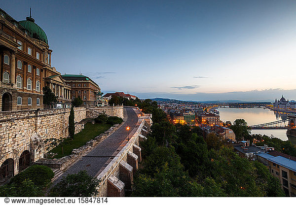 Buda castle and historic town centre of Budapest  Hungary.