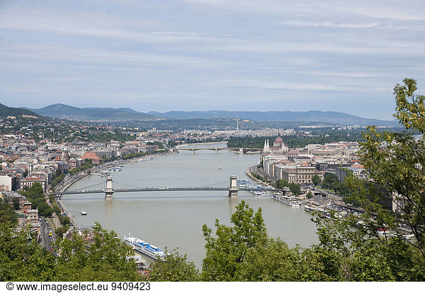 Budapest Hauptstadt Fluss Ansicht Donau Ungarn