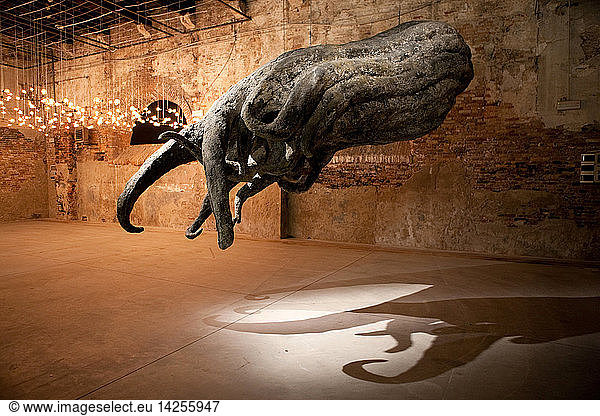 Buddha´s hand  work of Huang Yong Ping  53rd Biennial Exhibition of Modern Art  Venice  Veneto  Italy