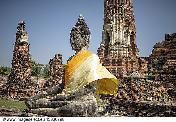 Buddha in lotus position at Ayutthaya Historical Park