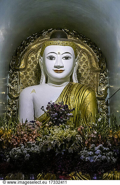 Buddha statue in Shwedagon Pagoda  Yangon