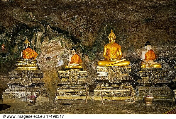Buddha-Statuen  Affentempel  Suwankuha Tempel buddha cave temple  Phang Na  Phuket  Thailand  Asien