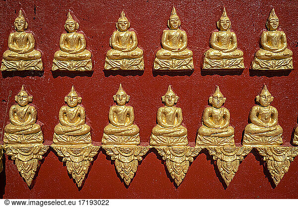 Buddha statues at Dhart Zom Doi Kabar Aye Pagoda  Kengtung  Myanmar
