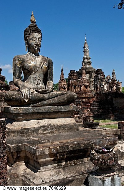 Buddhastatue  Sukhothai  Thailand  Wat Mahathat