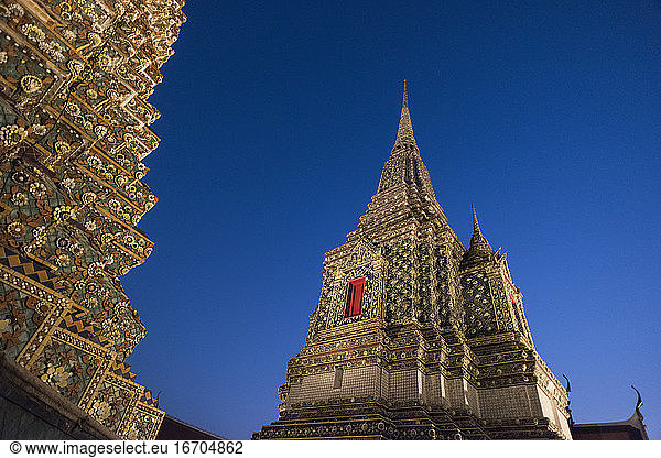 Buddhist Stupa at the Wat Pho Buddhist temple in Bangkok  Thailand.