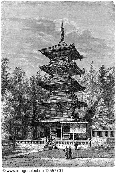 Buddhistischer Tempel  Nikko  Japan  1895.Künstler: Hildibrand