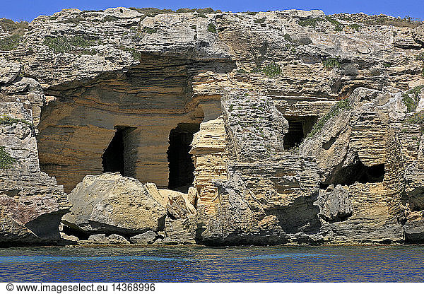 Bue Marino cave  Favignana island  Aegadian Islands  Sicily  Italy