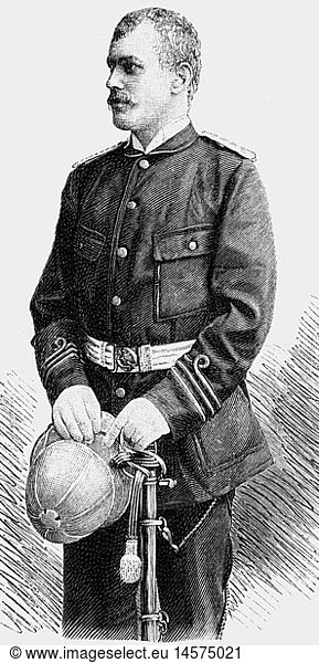 Buelow  Albrecht von  1864 - 1892  German officer  half length  wood engraving  1892