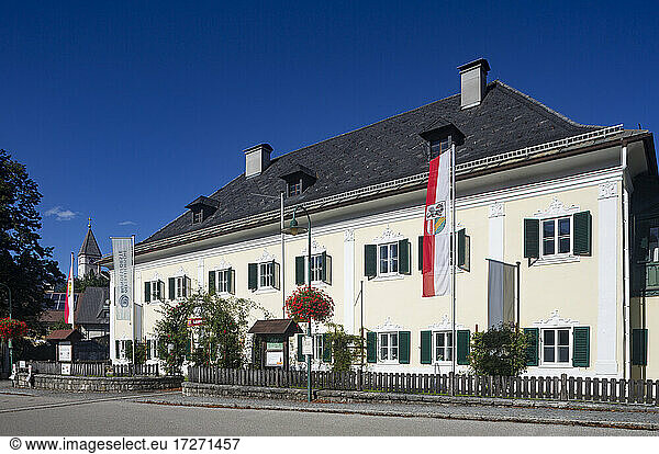 Building exterior of handicraft house at Bad Goisern  Upper Austria  Austria