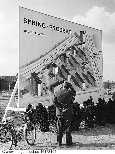Building project placard / Berlin/ 1959