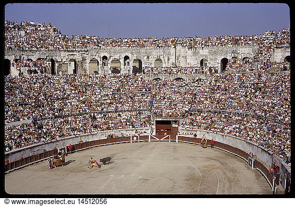 Bullfight and Arena  Nimes  France  1961