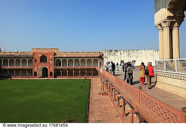 Bundesstaat Uttar Pradesh  Agra Fort  das Rote Fort  in der Palastanlage  Indien  Asien