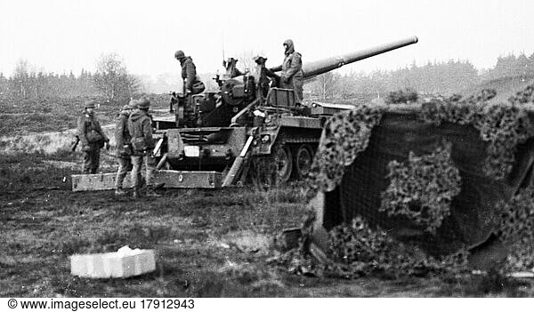 Bundeswehr practice shooting on 27. 11. 1975 in Soltau-Weizendorf  Germany  Europe