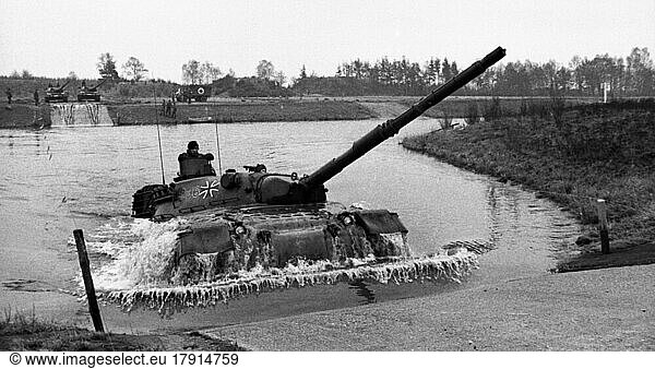Bundeswehr practice shooting on 27. 11. 1975 in Soltau-Weizendorf  Germany  Europe