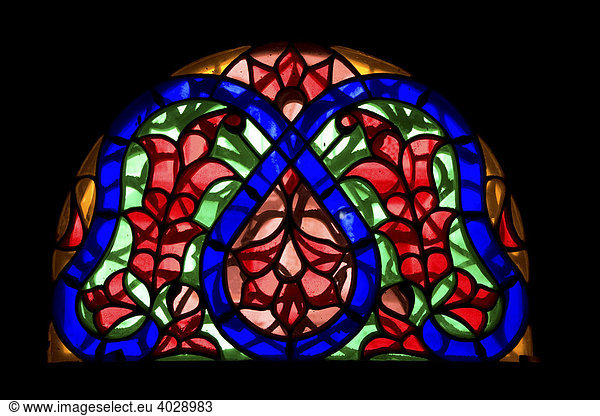 Buntglasfenster  Blumen-Ornamente  Altstadt  Sana´a  Unesco Weltkulturerbe  Jemen  Naher Osten