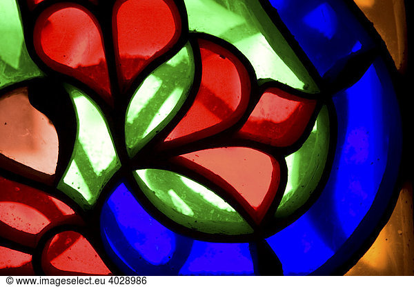 Buntglasfenster  Blumen-Ornamente  Detail  Altstadt  Sana´a  Unesco Weltkulturerbe  Jemen  Naher Osten