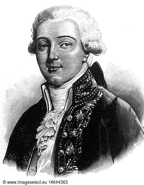 Buonaparte  Carlo Maria di  29.3.1746 - 24.2.1785  kors. Jurist  PortrÃ¤t  Xylografie  19. Jahrhundert