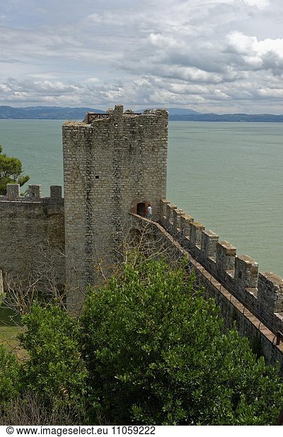 Burg  Fortezza  Rocca del Leone  Castiglione del Lago  am Trasimener See  Lago Trasimeno  Umbrien  Italien  Europa