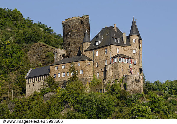 Burg Katz  eigentlich Burg Neukatzenelnbogen  im UNESCO-Welterbe Mittelrheintal  Rheinland-Pfalz  Deutschland  Europa