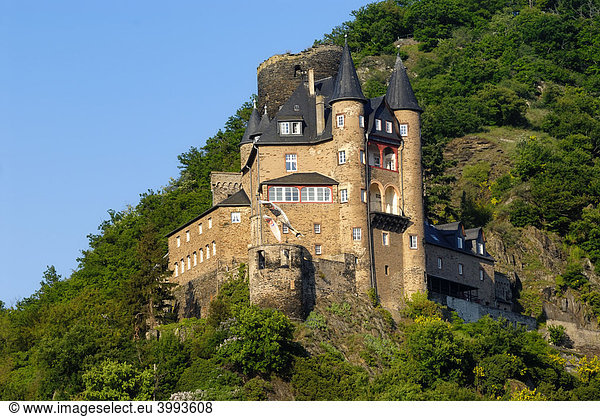 Burg Katz  eigentlich Burg Neukatzenelnbogen  im UNESCO-Welterbe Mittelrheintal  Rheinland-Pfalz  Deutschland  Europa
