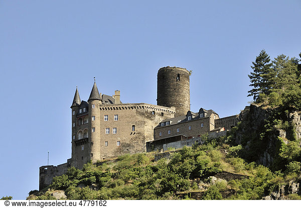 Burg Katz  St. Goarshausen  Mittelrheintal  Weltkulturerbe der UNESCO  Rheinland-Pfalz  Deutschland  Europa