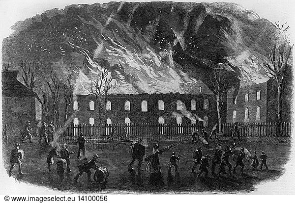 Burning of the US Arsenal at Harper's Ferry  1861