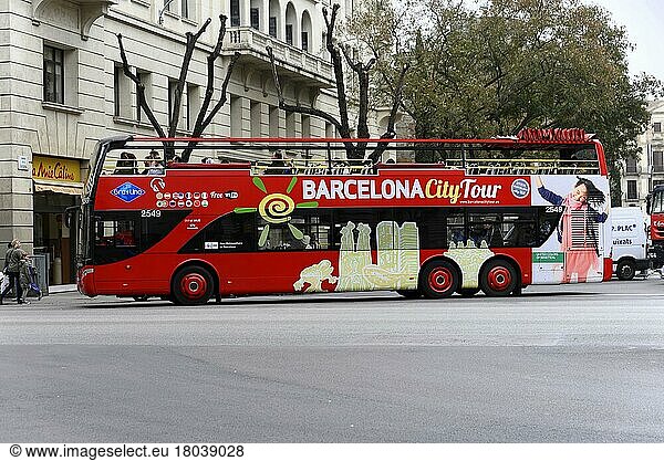 Bus für Stadtrundfahrten  Barcelona City Tour  Barcelona  Katalonien  Spanien  Europa