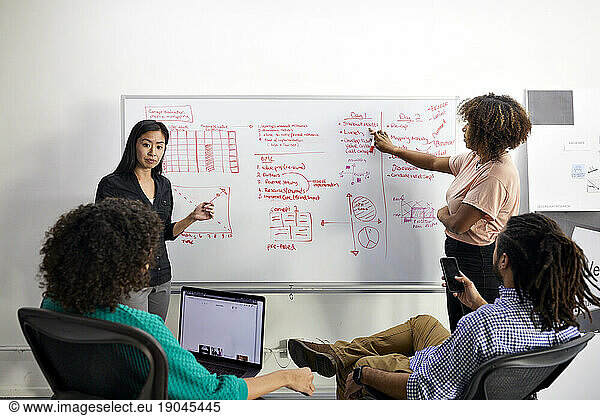 Business people brainstorming in meeting at office